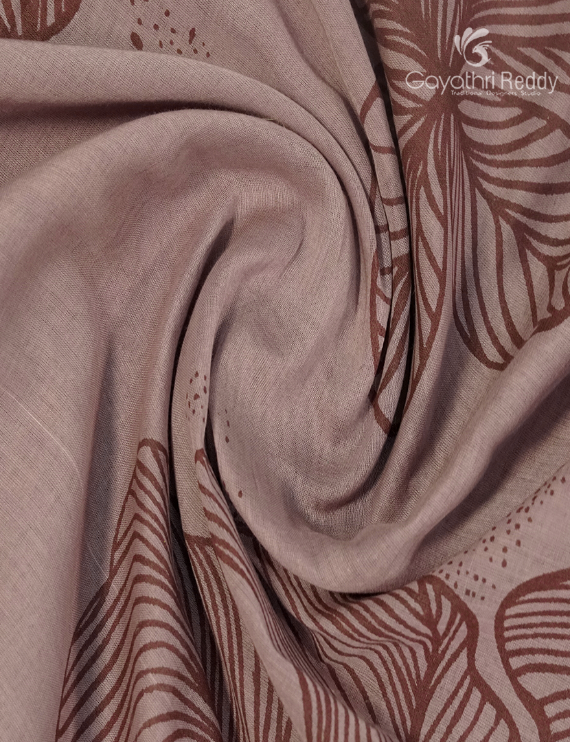 Pure MulMul Cotton Saree in Light Beige