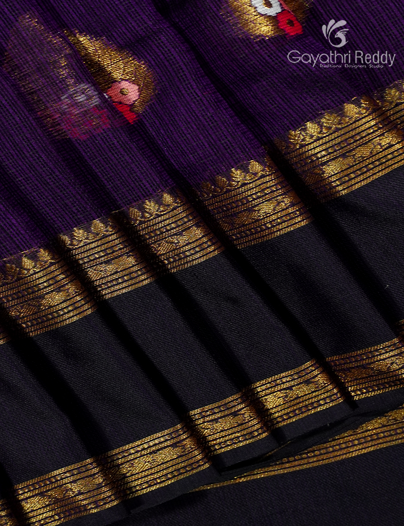Pure Silk Kota Saree in Deep Purple