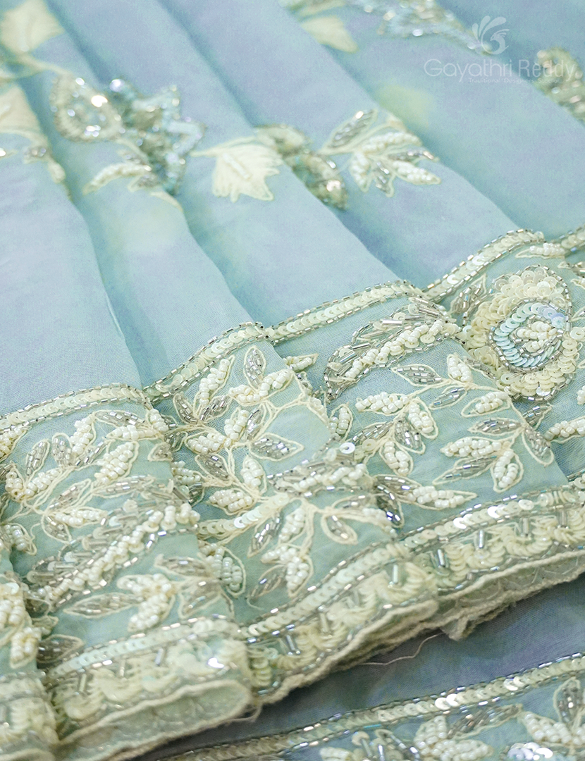 PURE ORGANZA CRAPE HANDWORK-FO673