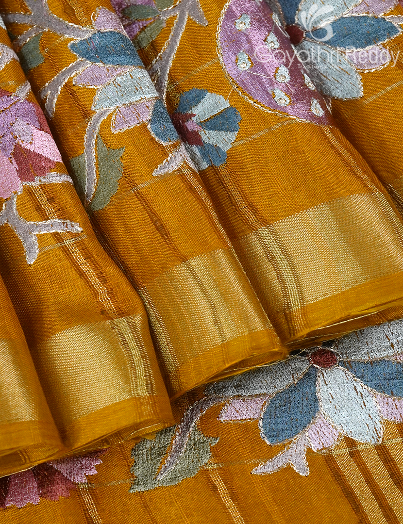 KHADI SILK WORK SAREE-KSW71