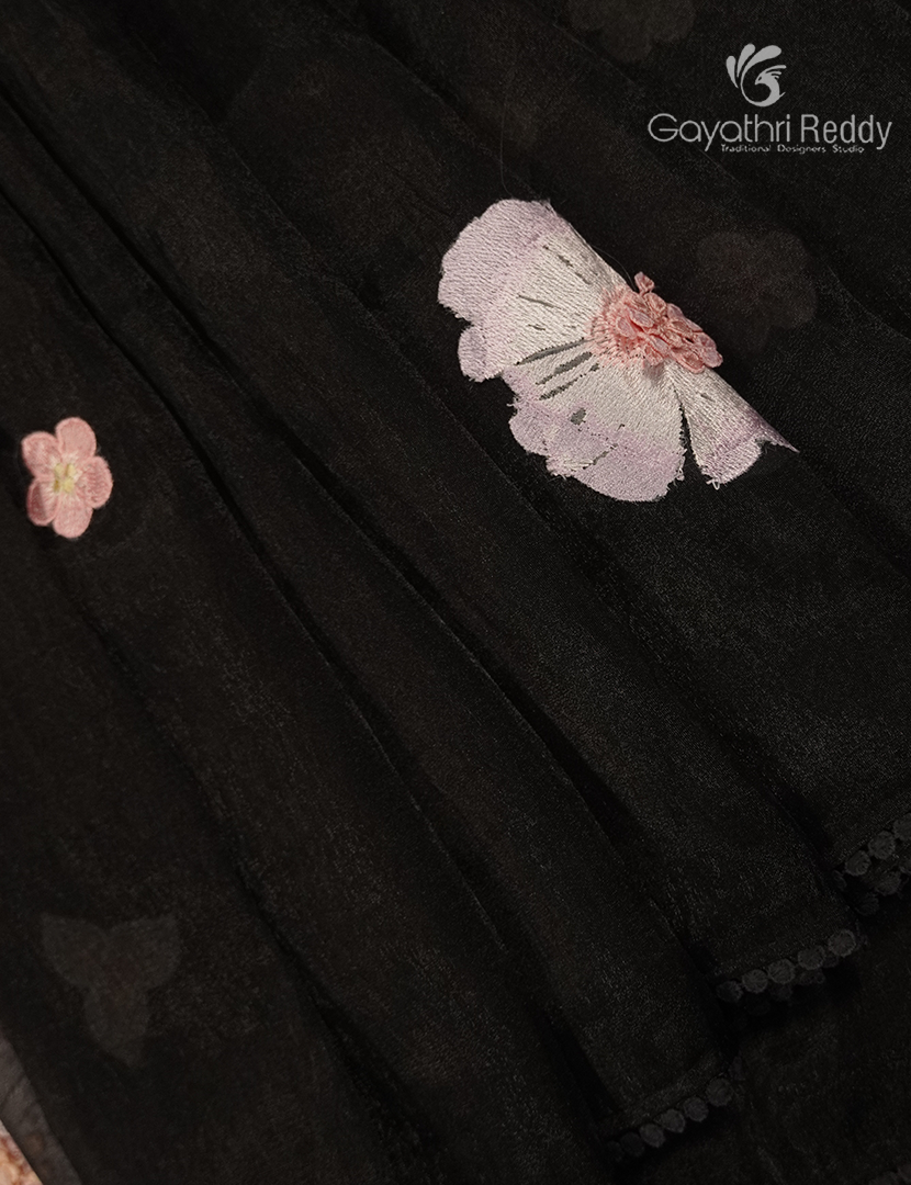 Organza Fancy Saree in Black