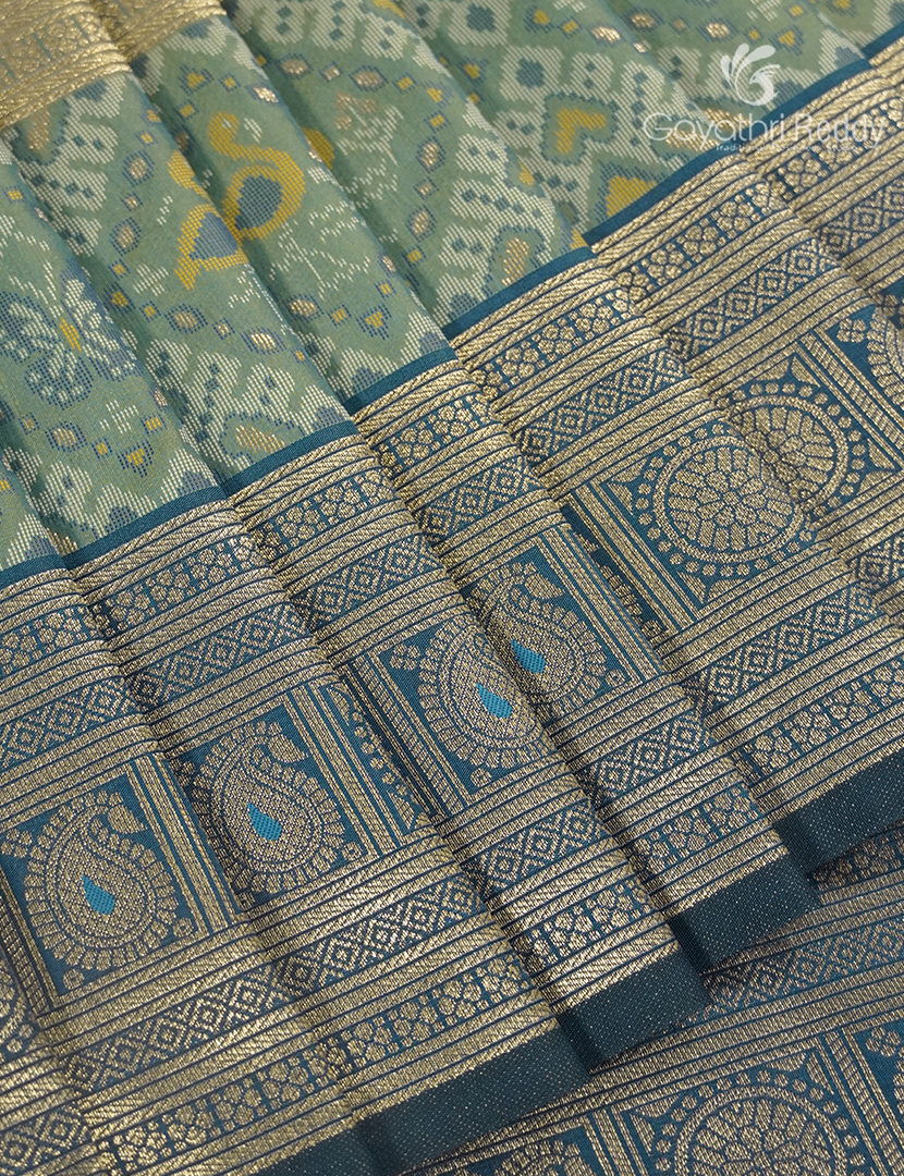 Semi Kanchipuram Art Silk Saree in Mint Green