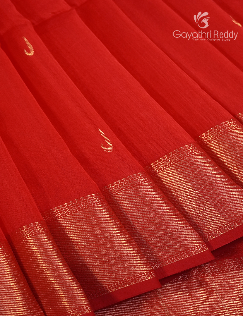 Pure Chanderi Sico Saree in Red
