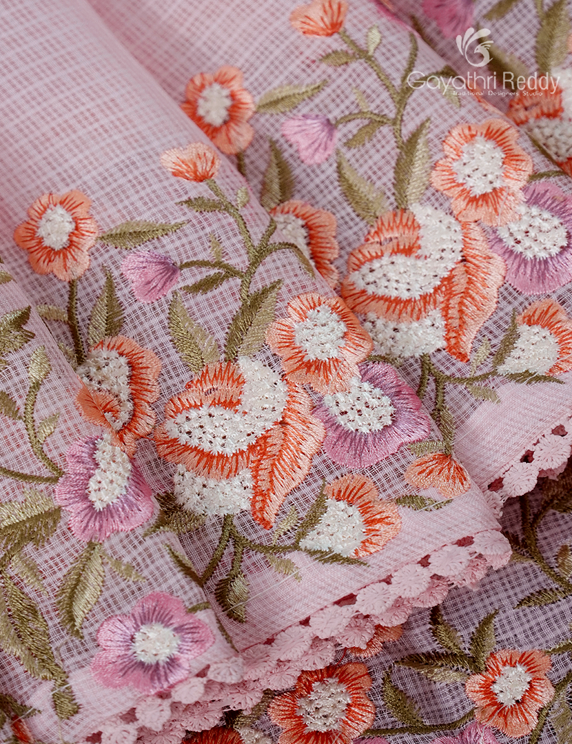 Kota Fancy Saree in Pastel Powder Pink