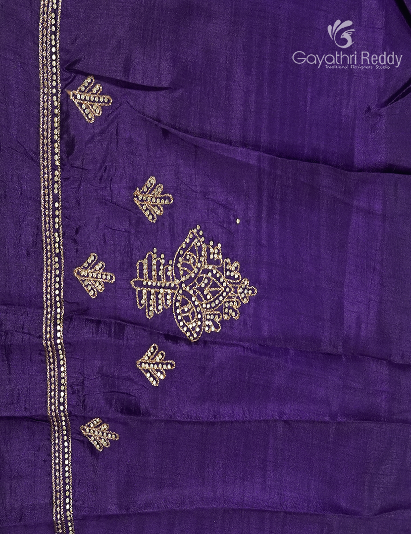Semi Dupion Silk Saree  in Deep Purple