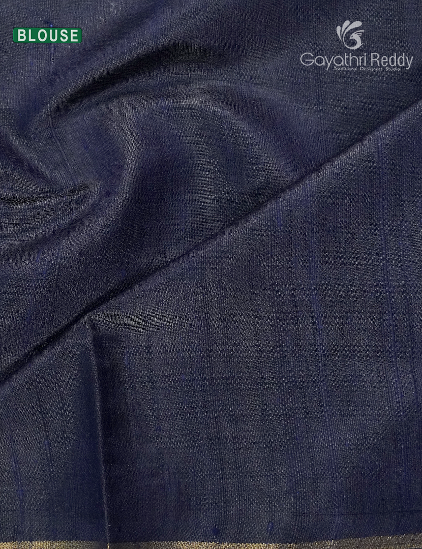 Pure Khadi Pattu Saree in Orange and Deep Elephant Grey