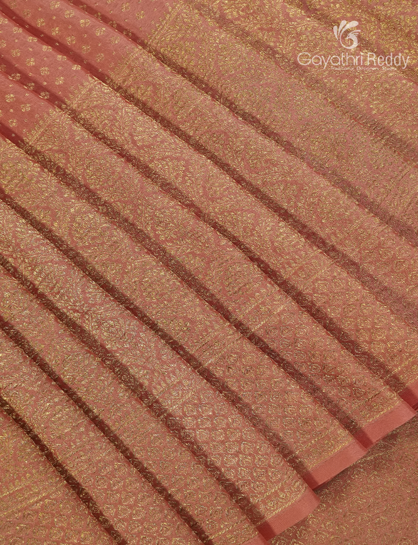Pure Mysore Silk Saree in Pastel Peach