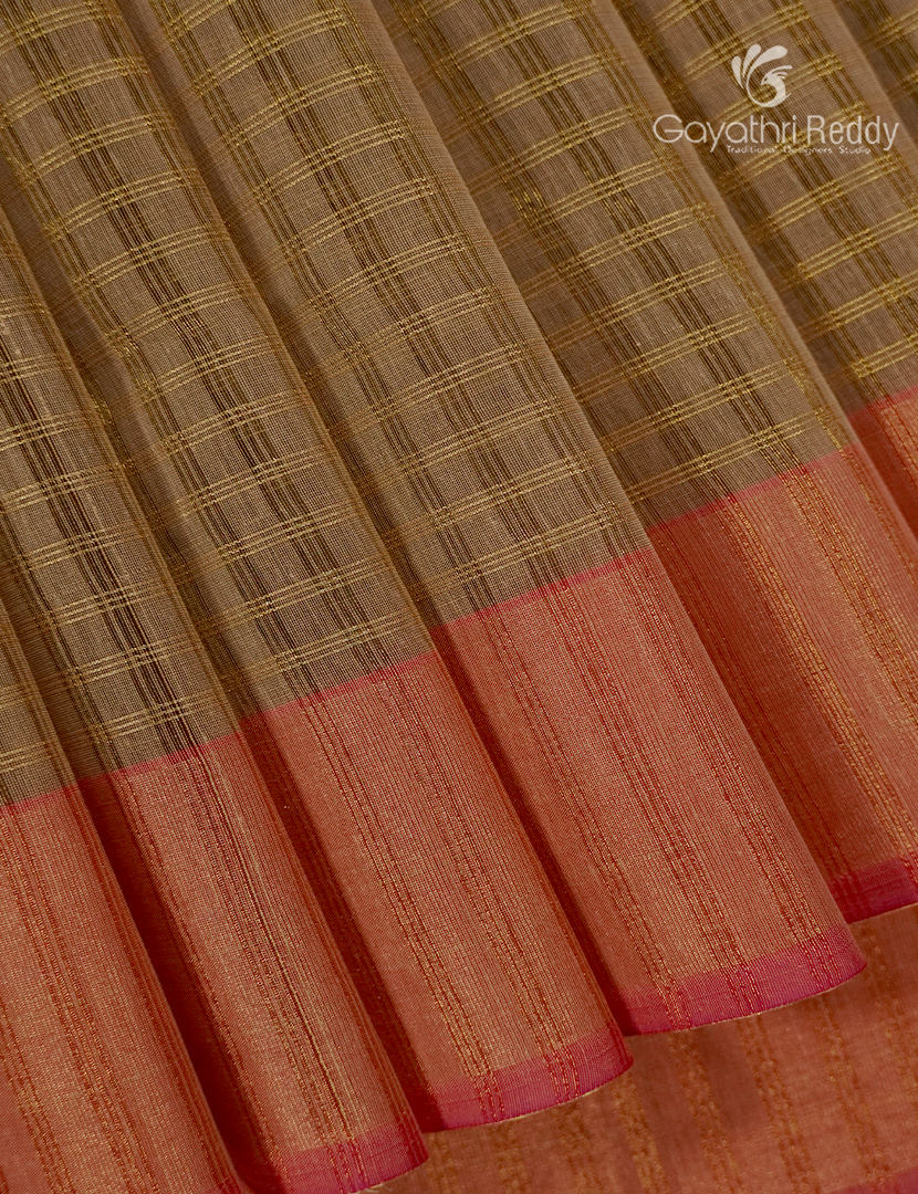 Semi Ikat Silk Saree in Beige