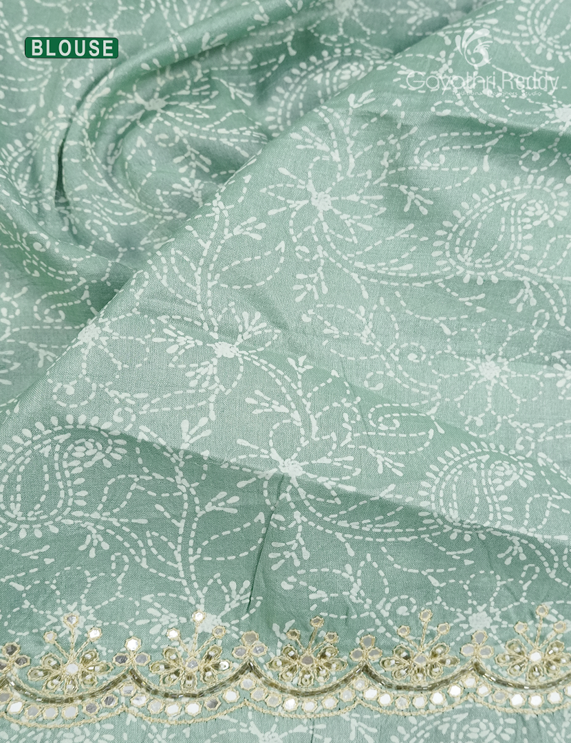 Pure Desi Tussar Fancy Saree in Mint Green