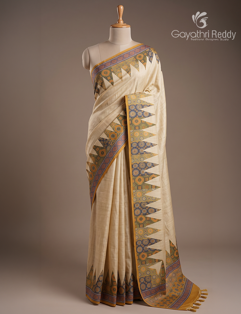 Pure Linen Saree in Pastel Yellow