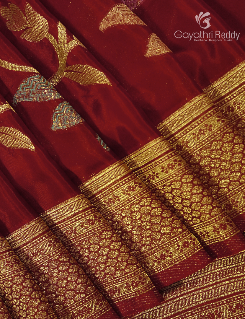 Pure Satin Silk Saree in Red