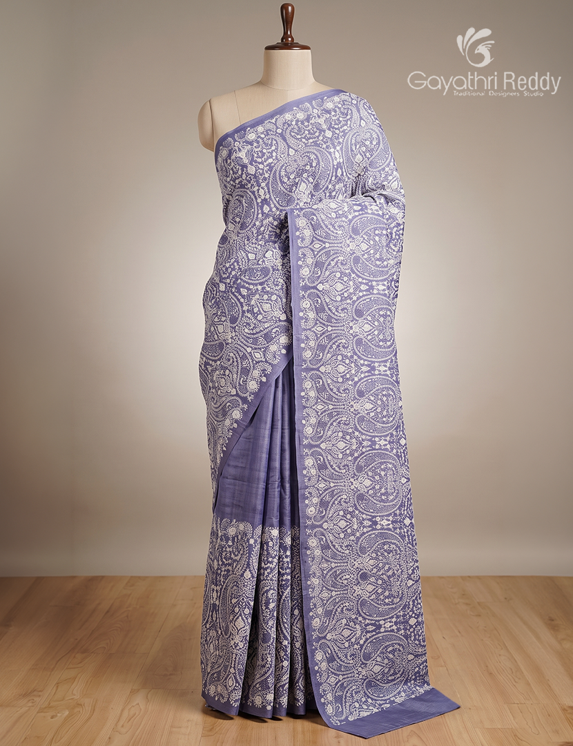 Pure Desi Tussar Fancy Saree in Deep Denim Blue