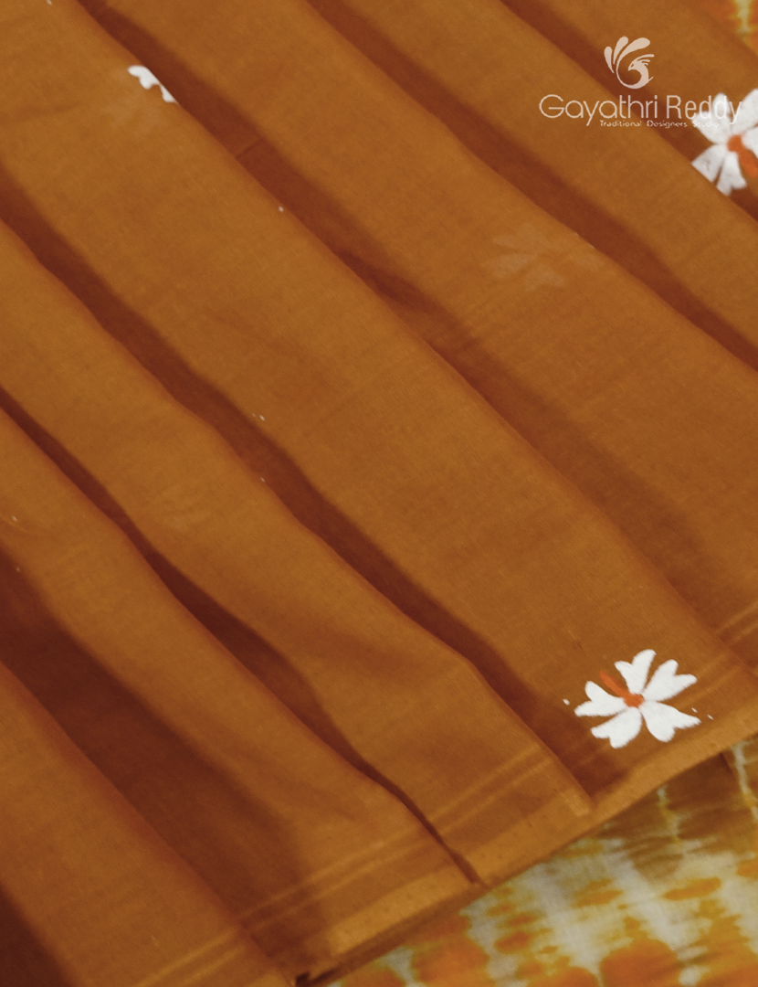 Pure MulMul Cotton Saree in Deep Mustard