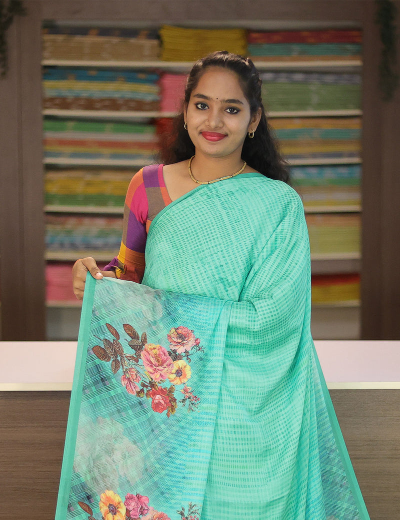 Buy Zari Woven Rama Green Color Tissue Cotton Saree Festive Wear Online at  Best Price | Cbazaar
