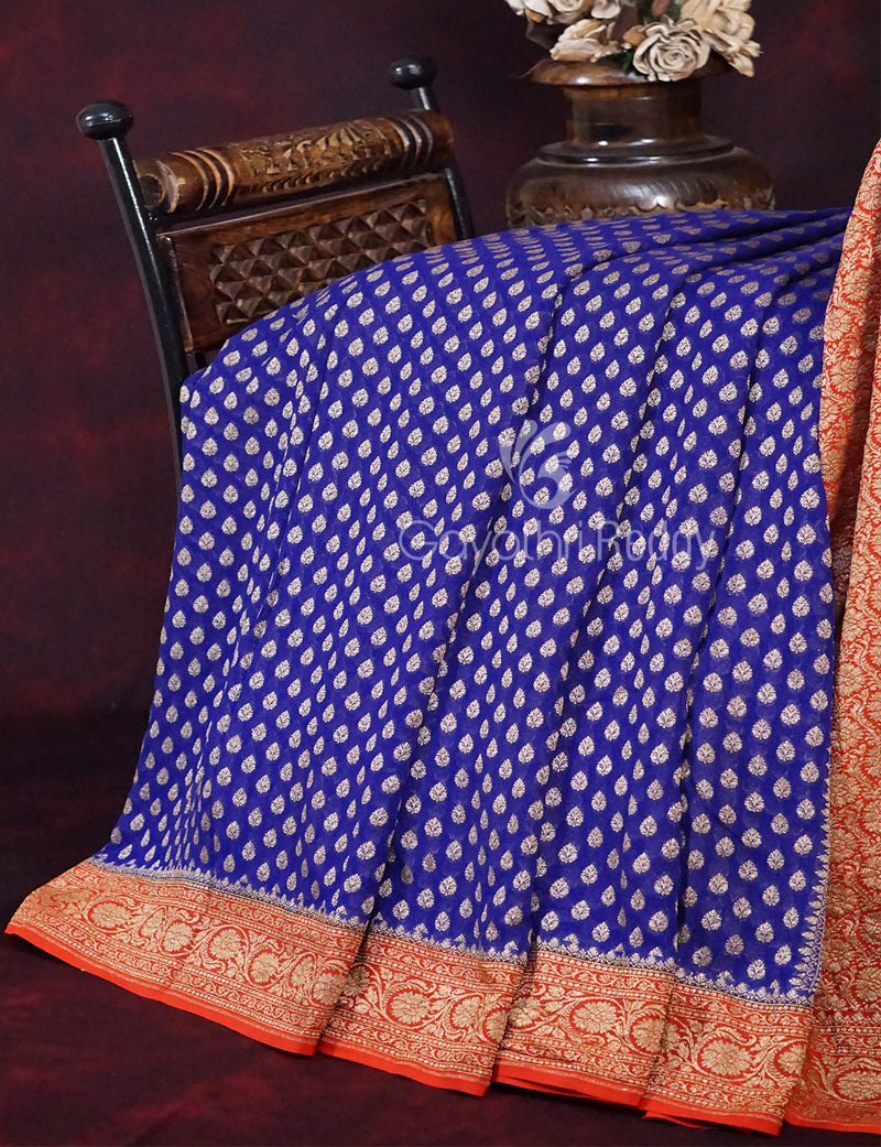 Navrathri's Special Blue Saree - SBS12