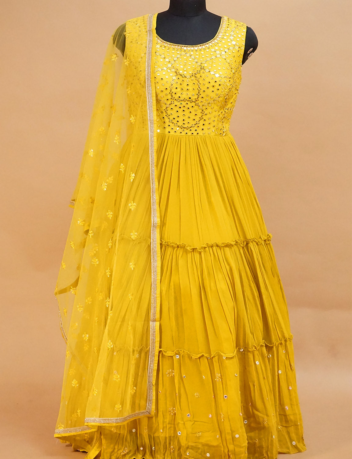 Fancy Long Gown Yellow -FL75