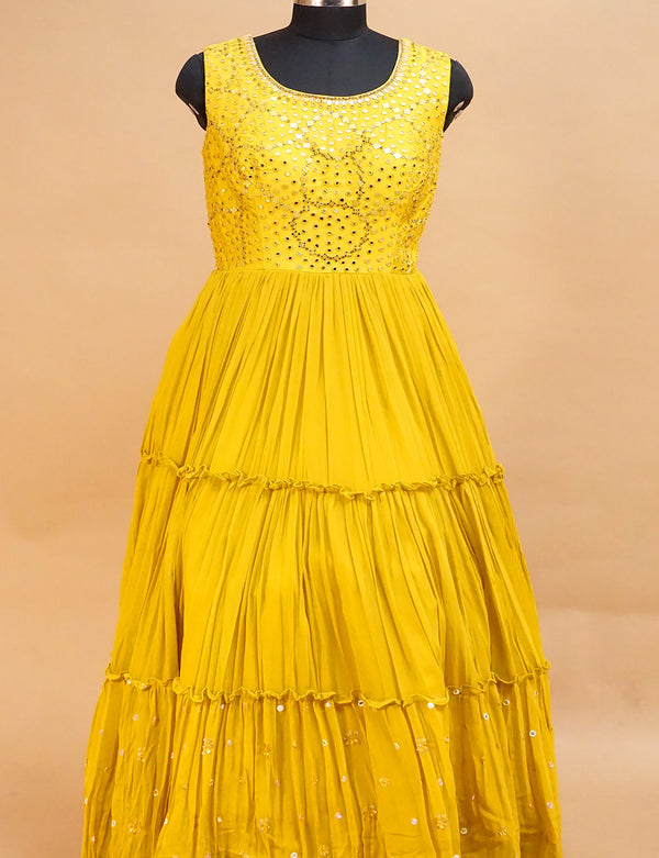 Fancy Long Gown Yellow -FL75