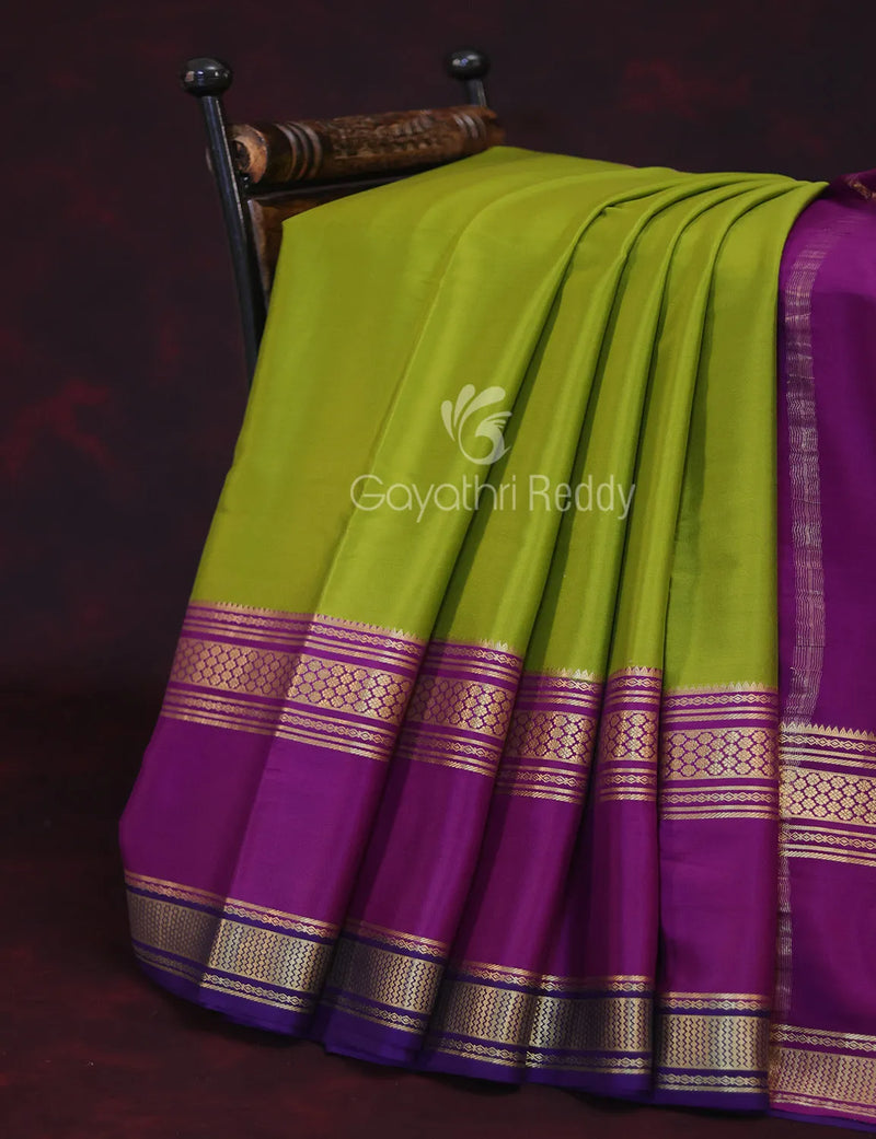 Buy MIMOSA Mysore Silk Style crepe Saree Color : Green  (4412-2385-2D-BGRN-RNI) at Amazon.in