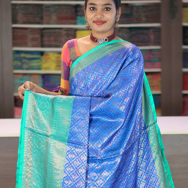 Buy Rama Green and Blue - Mysore Silk Saree online | Mysore Silk from  ShrusEternity