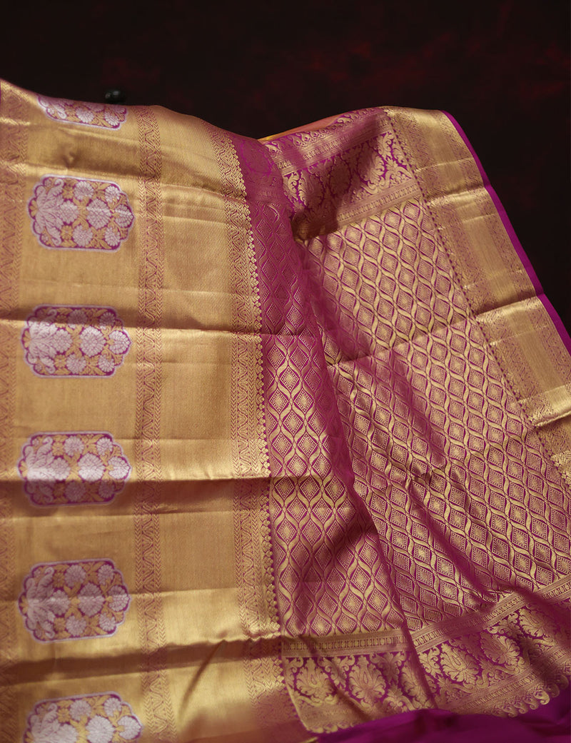 Classy Bridal look in Kanjeevaram silk saree 💖💜 Follow us @bride_sarees  for Trending bridal saree collection Mua… | Instagram