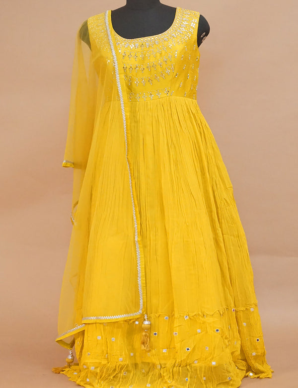 Fancy Long Gown Yellow-FL86